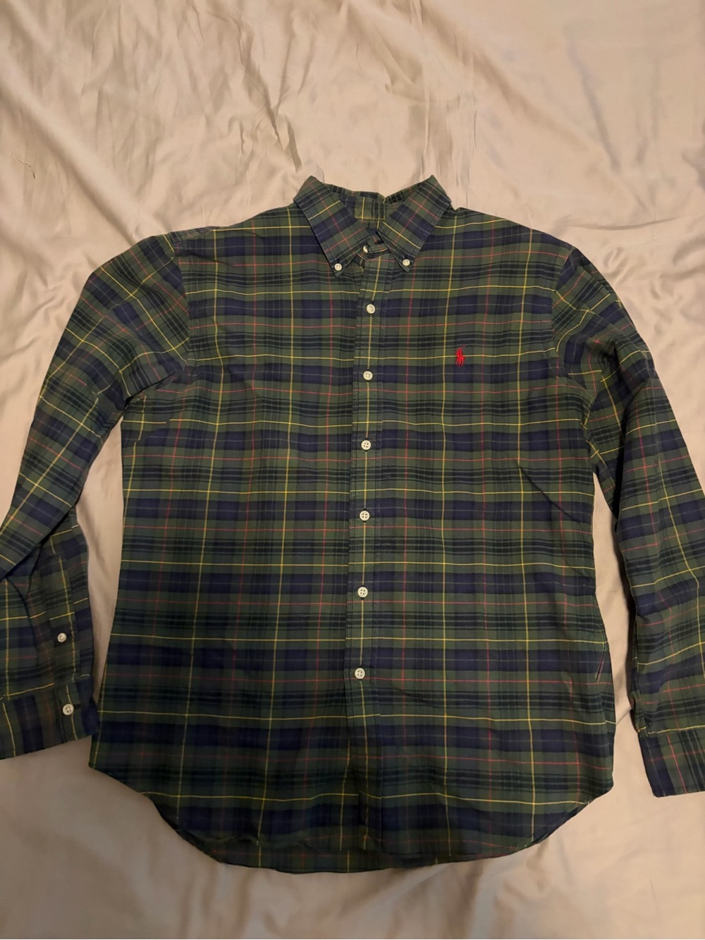 Polo Ralph Lauren Green and Blue Plaid Button-Down Shirt